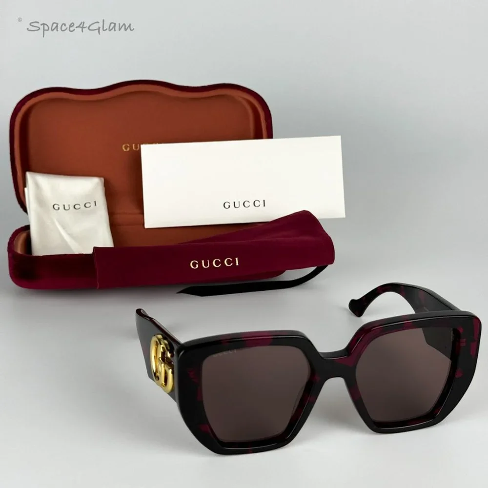NEW Gucci GG0956S 008 Havana Violet Brown Cat Eye Unisex Sunglasses GG 0956S - Picture 7 of 7